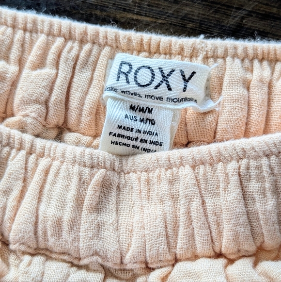 Roxy What A Vibe Wide Leg Elastic Waist Pants Cotton Gauze Beachy Cruise Resort - Picture 10 of 12